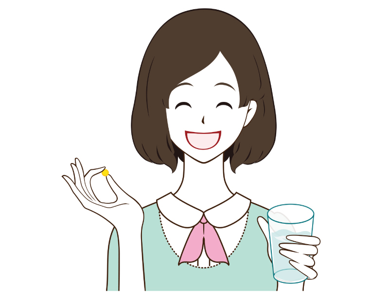 サプリメントを飲むイラスト