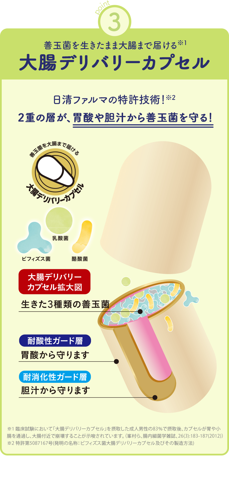 善玉菌を生きたまま大腸まで届ける大腸デリバリーカプセル